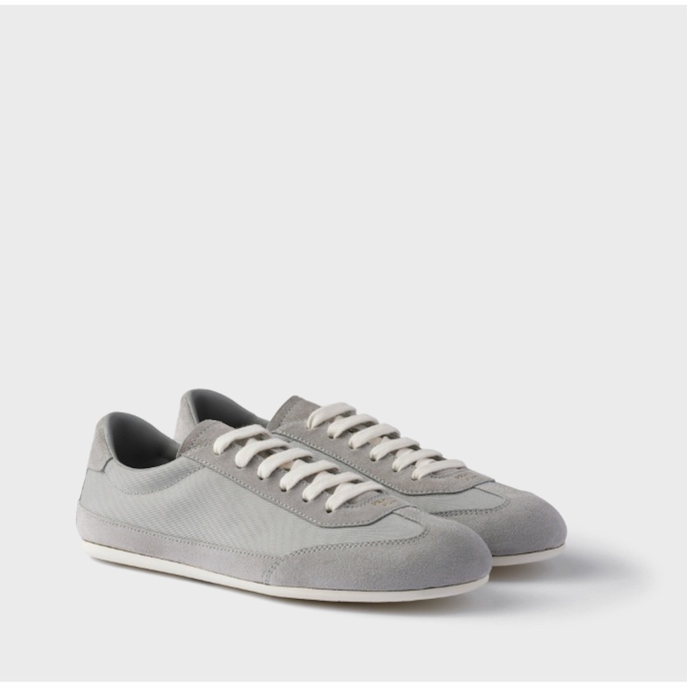 Prada Milano 2EG442 Men Grey Suede Fabric Low Top Sneakers Trainers Sz UK 7.5 - Picture 2 of 15
